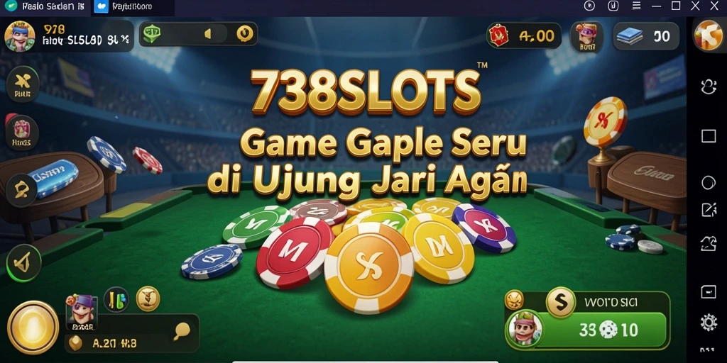 Screenshot gameplay 738SLOTS dengan tampilan permainan Gaple yang seru.