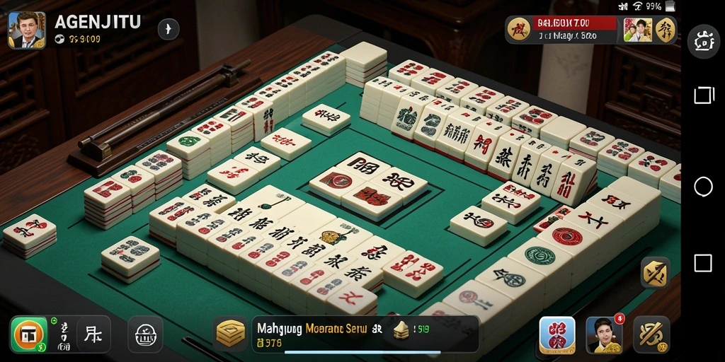 Screenshot gameplay AGENJITU yang menampilkan keseruan permainan Mahjong.