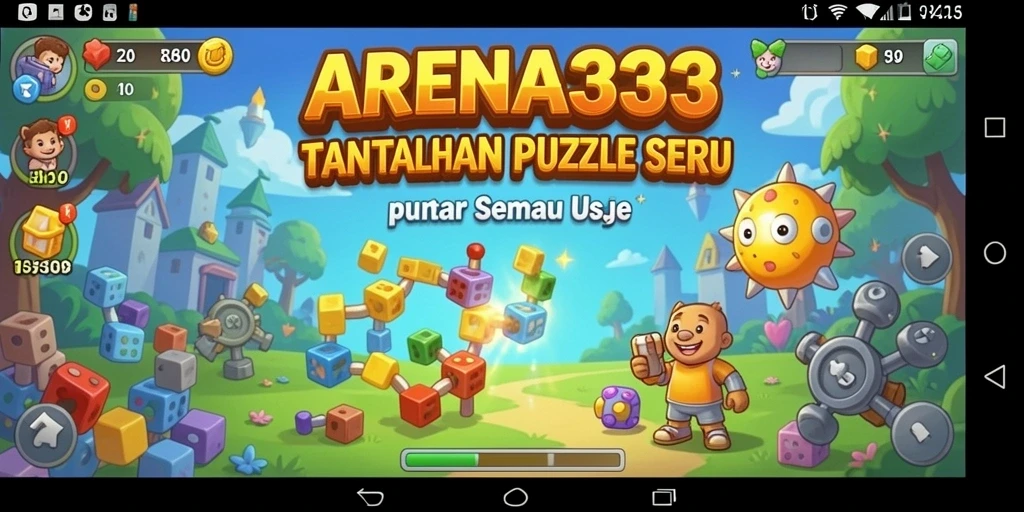 Tampilan gameplay seru di ARENA333 dengan banyak tantangan puzzle.