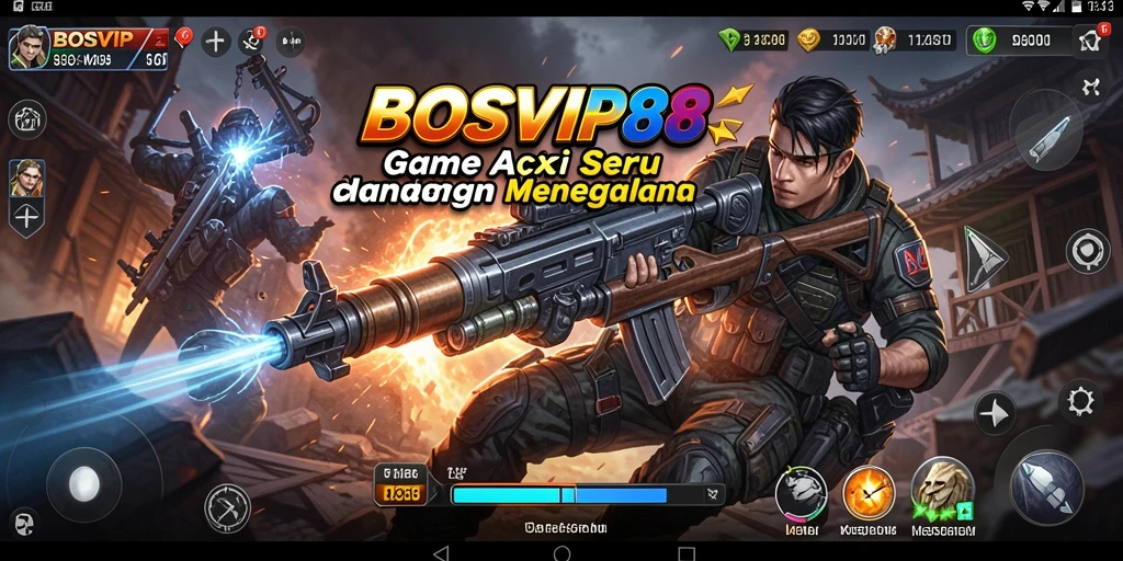 Tampilan gameplay menegangkan di BOSVIP88 saat pertempuran berlangsung.