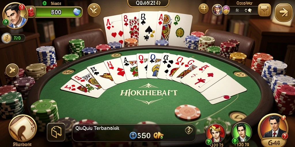 Tampilan gameplay seru dari HOKIHEBAT dalam permainan QiuQiu.