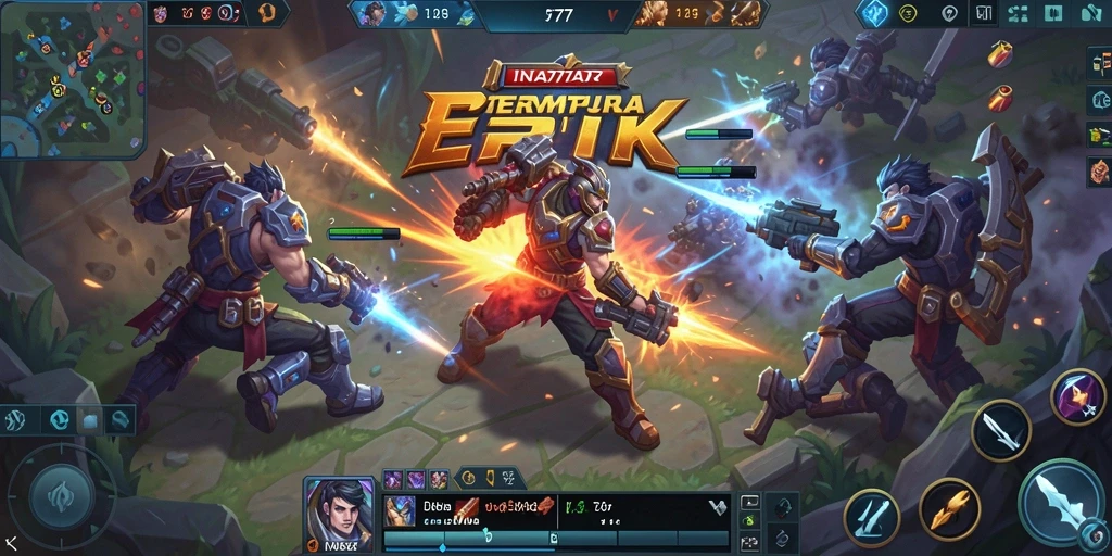 Tangkapan layar gameplay seru dari INA777 di arena MOBA.