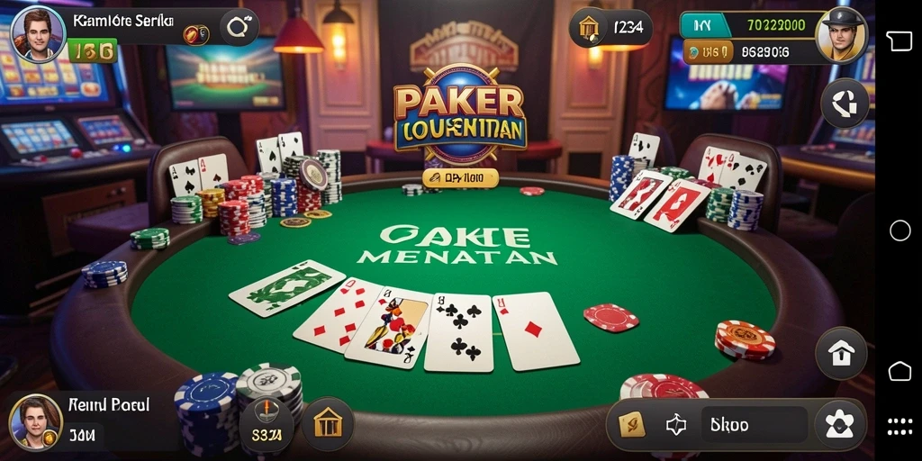 Tampilan menarik gameplay Poker di K234 dengan pemain yang aktif.