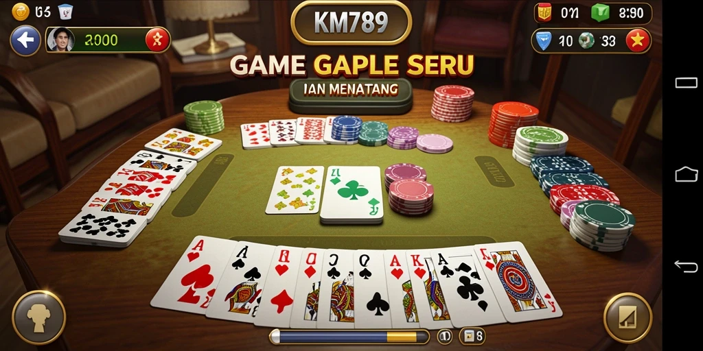 Tampilan gameplay Gaple yang menantang dan seru.
