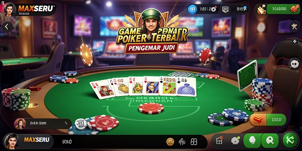 Tampilan gameplay seru dalam permainan Poker MAXSERU.