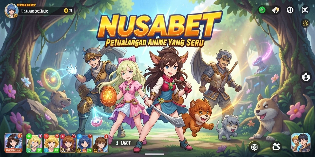 Tangkapan layar menunjukkan gameplay seru dengan karakter anime.
