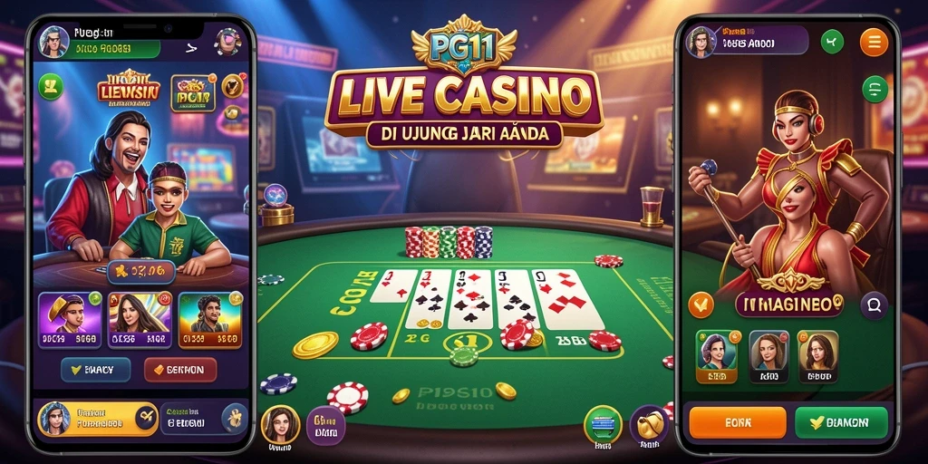 Tampilan permainan Live Casino yang mendebarkan dan interaktif.