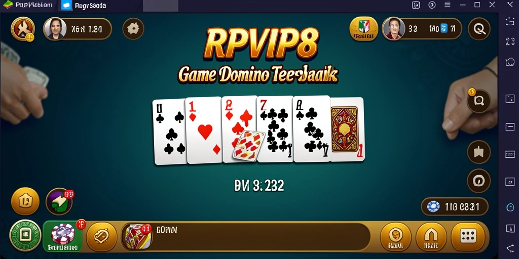 Tampilan gameplay Domino yang seru dan menarik di RPVIP8.