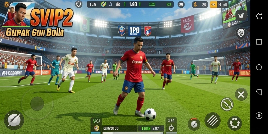 Tampilan gameplay seru dalam game sepak bola SVIP2.
