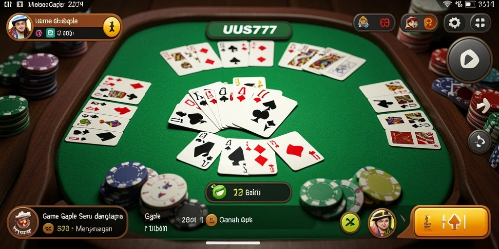 Screenshot gameplay UUS777 yang menampilkan suasana permainan Gaple.