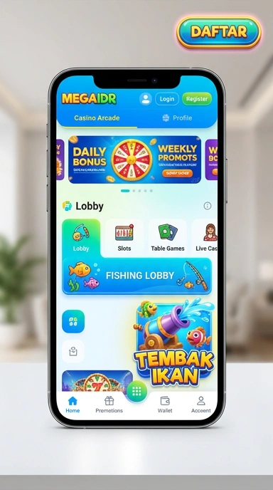Tampilan aplikasi megaidr dengan antarmuka yang sederhana.